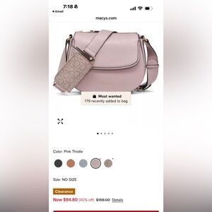 Calvin Klein Soft Pink Crossbody Bag